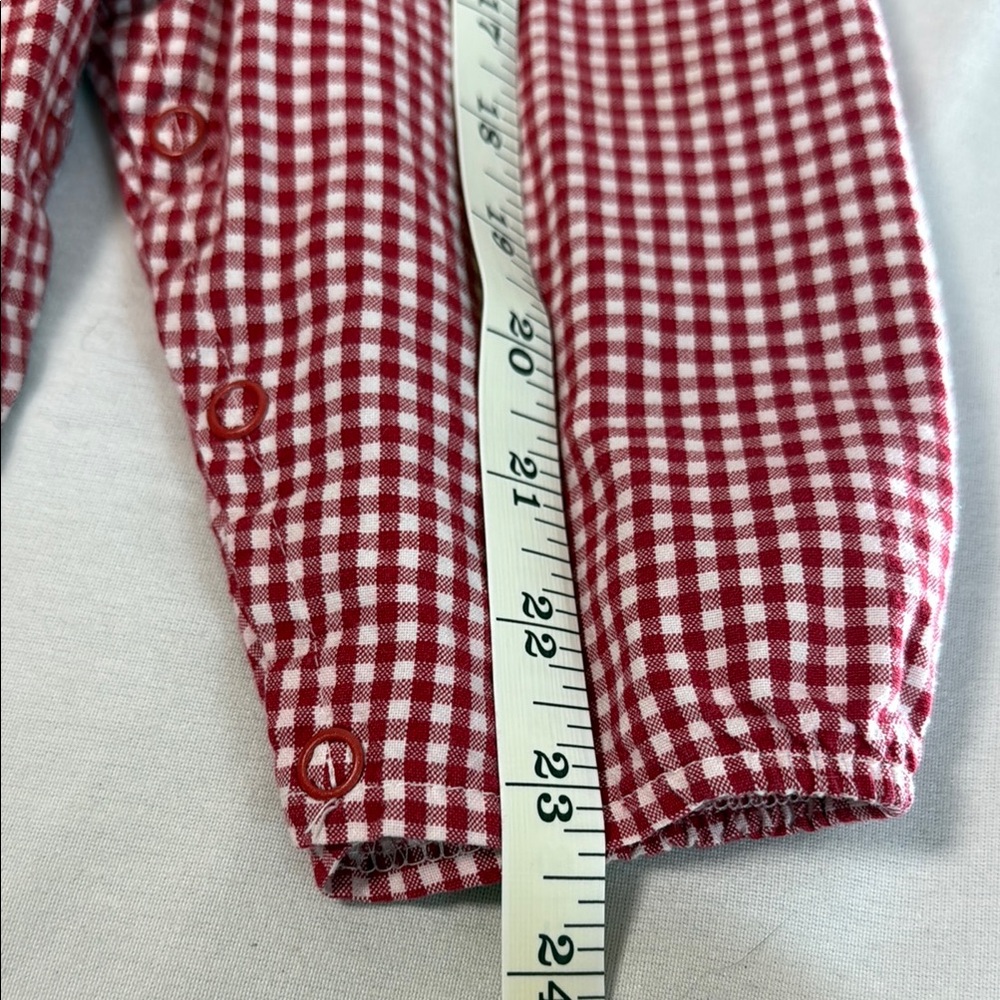 The Bailey Boys Red Gingham Football Overalls sz 12 mo - Picture 7 of 11